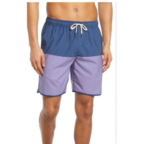 Fair Harbor Mens Size Large Anchor Colorblock Swim Shorts Trunks 8" - Picture 1 of 13
